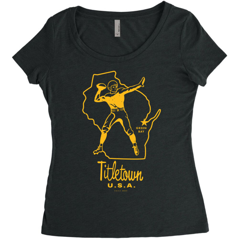 Titletown U.s.a Yellow Women's Triblend Scoop T-shirt by MaragretPolino | Artistshot