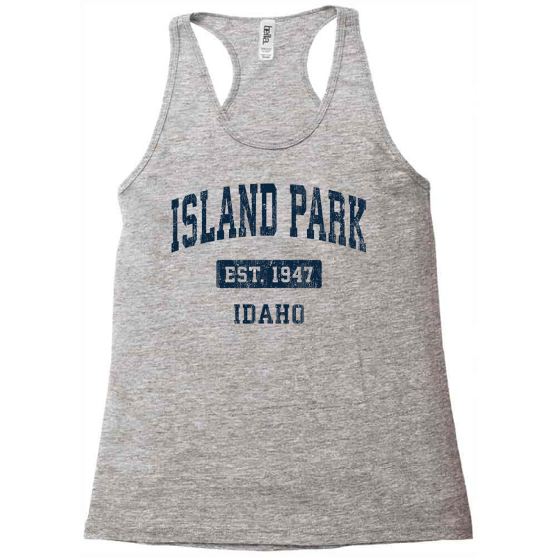 Island Park Idaho Id Vintage Sports Established Navy Design Sweatshirt Racerback Tank by sunda | Artistshot