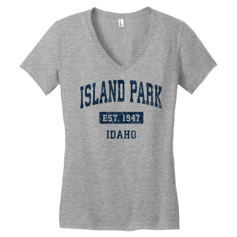 Island Park Idaho Id Vintage Sports Established Navy Design Sweatshirt Women's V-Neck T-Shirt by sunda | Artistshot