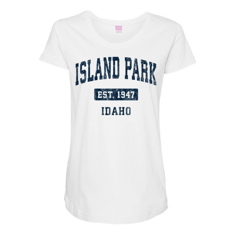 Island Park Idaho Id Vintage Sports Established Navy Design Sweatshirt Maternity Scoop Neck T-shirt by sunda | Artistshot