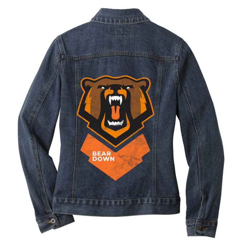 Fierce Modern Bear Down Party Tailgate Sunday Football Ladies Denim Jacket by AgustinLimonAlvarado | Artistshot