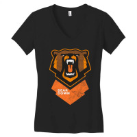 Fierce Modern Bear Down Party Tailgate Sunday Football Women's V-neck T-shirt | Artistshot