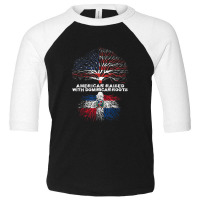 American Raised With Dominican Roots Republic Toddler 3/4 Sleeve Tee | Artistshot