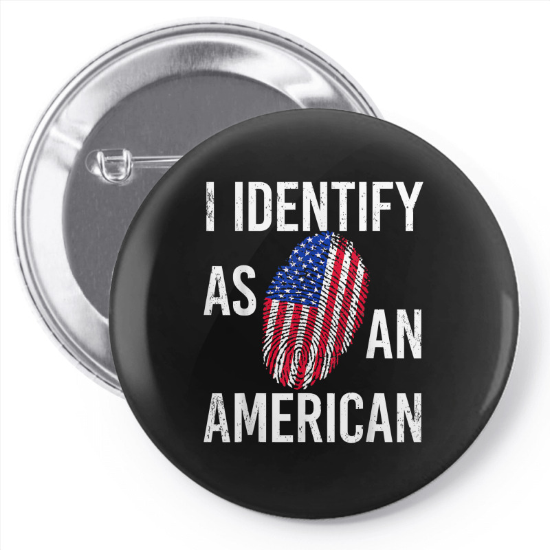 I Identify As An American   American Flag Fingerprint T Shirt Pin-back button by mintywotm | Artistshot