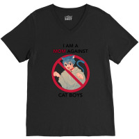 I Am A Mom Against Cat Boys V-neck Tee | Artistshot