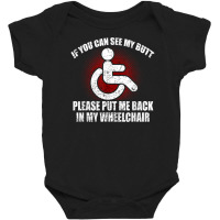 Funny Wheelchair Humor Disability Handicap Baby Bodysuit | Artistshot