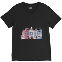 Amsterdam Skyline V-neck Tee | Artistshot