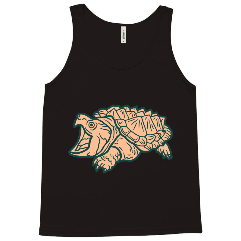 Alligator Snapping Turtle - Reptile - Wildlife - Japanese Style - Anim Tank Top | Artistshot