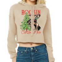 Funny Cowboy Horsing Rocking Around Christmas Tree Western Sweatshirt Cropped Hoodie | Artistshot