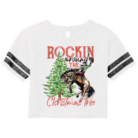 Funny Cowboy Horsing Rocking Around Christmas Tree Western Sweatshirt Scorecard Crop Tee | Artistshot