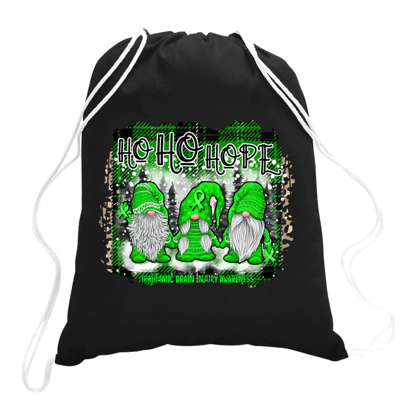 Traumatic Brain Injury Awareness Awareness - Gnome Santa Hope Christma Drawstring Bags | Artistshot