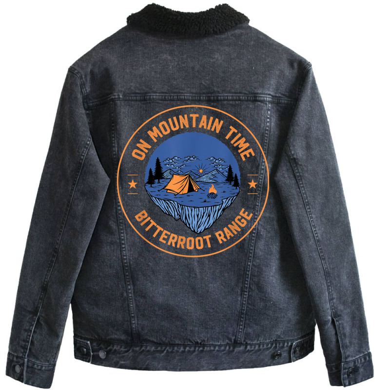 On Mountain Time Bitterroot Range Hiking Idaho Hiker Outdoor T Shirt Unisex Sherpa-Lined Denim Jacket by zaeske | Artistshot