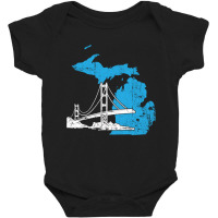 Great Lakes Shaped Men Women Summer Michigan Mackinac Bridge Pullover  Baby Bodysuit | Artistshot