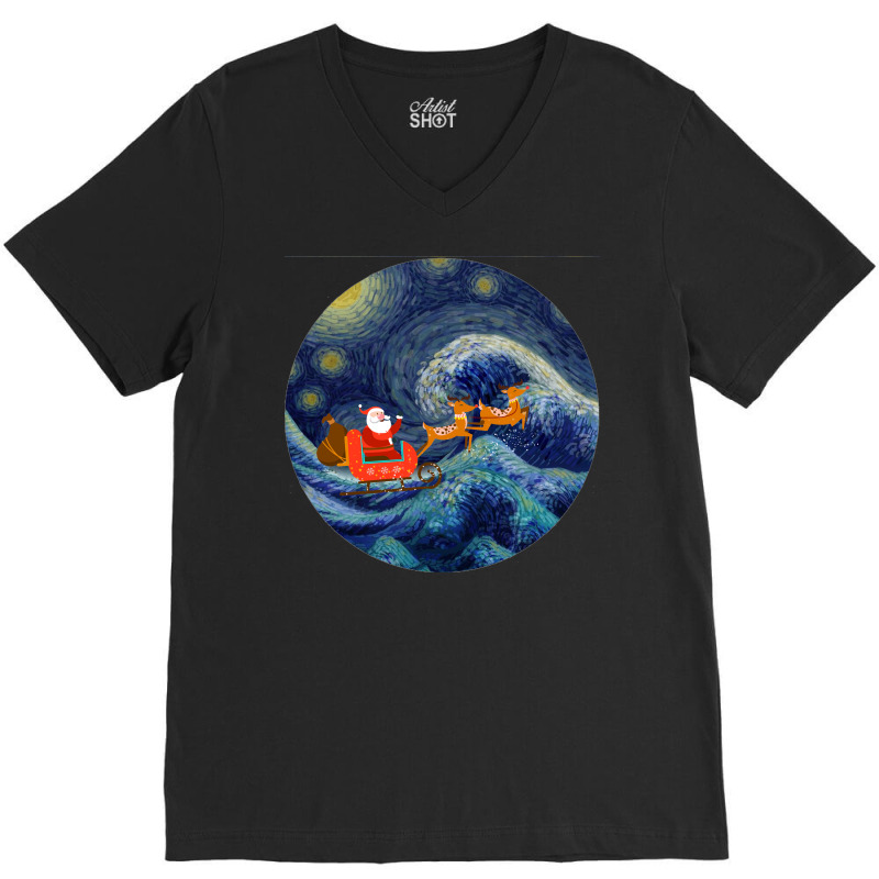 Starry Santa Night V-neck Tee | Artistshot