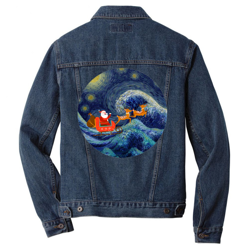 Starry Santa Night Men Denim Jacket | Artistshot