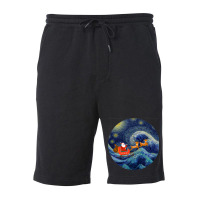 Starry Santa Night Fleece Short | Artistshot