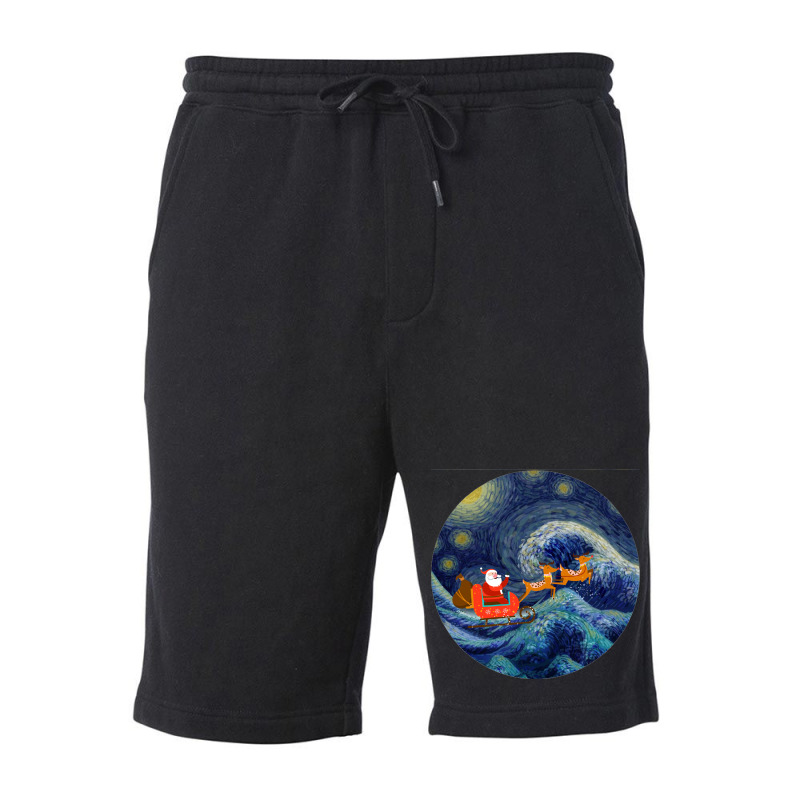 Starry Santa Night Fleece Short | Artistshot