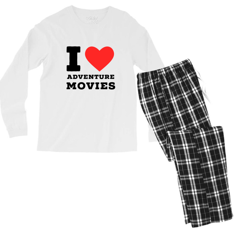 I Love Adventure Movies Men's Long Sleeve Pajama Set | Artistshot