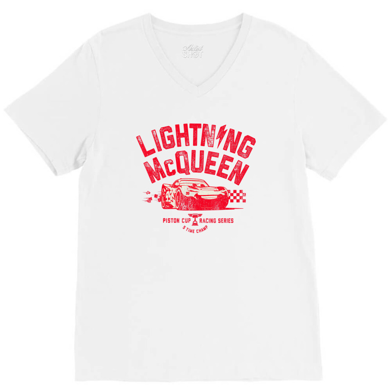 Super Cars 3 Lightning Mcqueen Vintage C1 V-Neck Tee by Boomtea | Artistshot