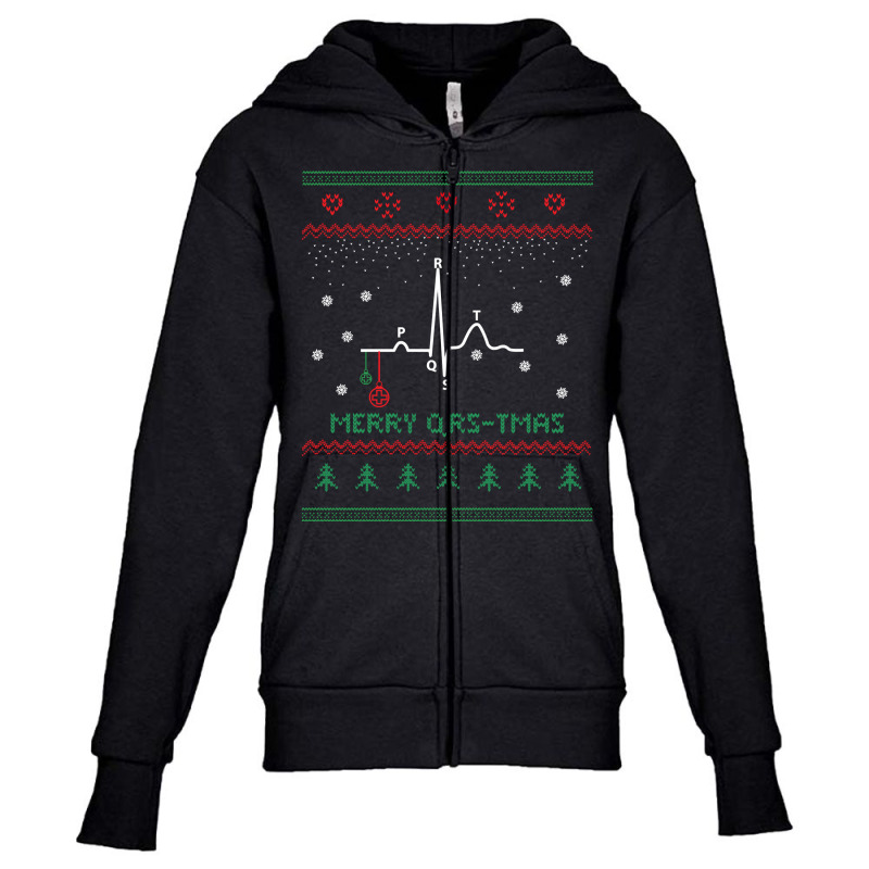 Ugly Christmas Sweater For Nurse Cardiology Medical Sweatshirt Youth Zipper Hoodie by dorman | Artistshot