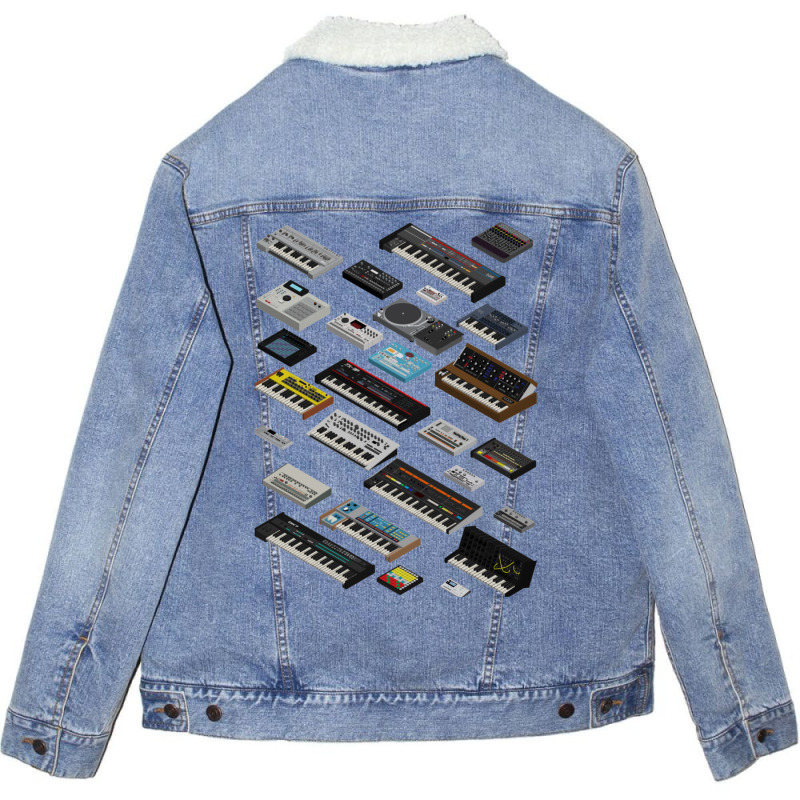 Synthesizer Fan Collection Unisex Sherpa-lined Denim Jacket | Artistshot