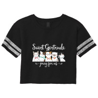 St. Gertrude Of Nivelles Patron Saint Of Cats Lovers Gifts Scorecard Crop Tee | Artistshot