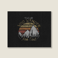 Not All Who Wander Are Lost Gradient Mountain Gold Landscape Canvas Print | Artistshot