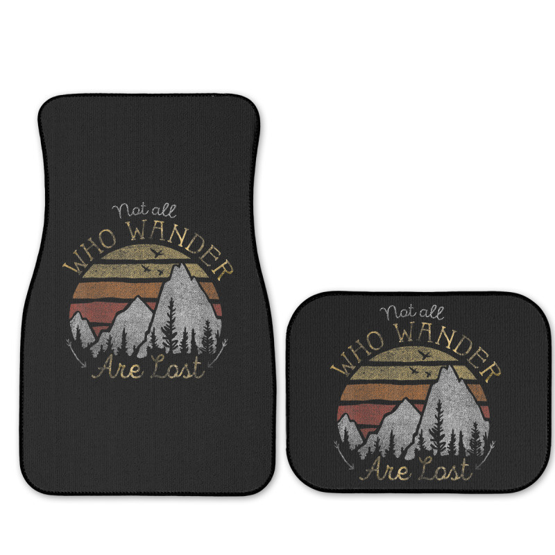 Not All Who Wander Are Lost Gradient Mountain Gold Full Set Car Mats | Artistshot