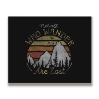 Not All Who Wander Are Lost Gradient Mountain Gold Metal Print Horizontal | Artistshot