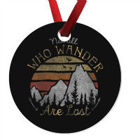 Not All Who Wander Are Lost Gradient Mountain Gold Ornament | Artistshot