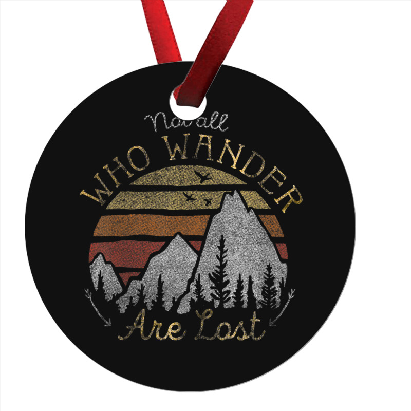 Not All Who Wander Are Lost Gradient Mountain Gold Ornament | Artistshot