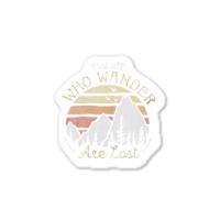 Not All Who Wander Are Lost Gradient Mountain Gold Sticker | Artistshot