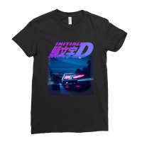 Initial D Neon Ae86 Ladies Fitted T-shirt | Artistshot