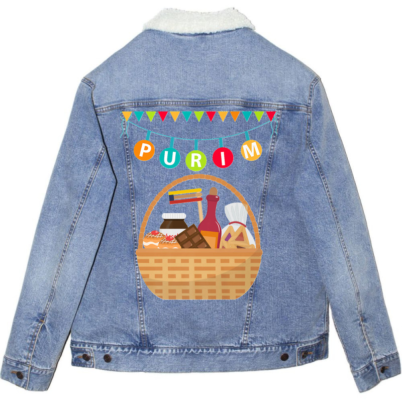 Happy Purim Star Of David Jewish Costume Premium Unisex Sherpa-lined Denim Jacket | Artistshot