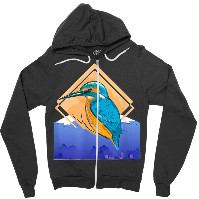 King Fisher Set Over Mountain In Spring Zipper Hoodie | Artistshot