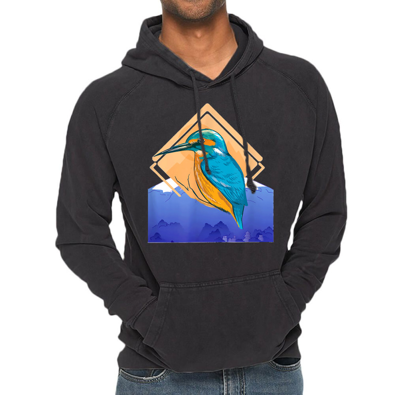 King Fisher Set Over Mountain In Spring Vintage Hoodie | Artistshot