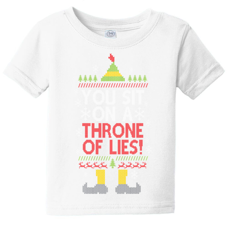 You Sit On A Throne Of Lies Funny Christmas Fake Santa Baby Tee by behindcedar22 | Artistshot