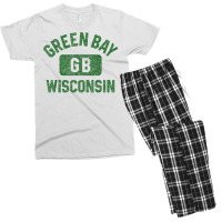 Green Bay Wisconsin Gb Gym Style Distressed Green Print Men's T-shirt Pajama Set | Artistshot