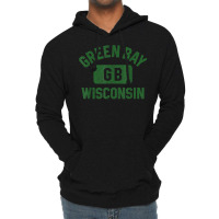 Green Bay Wisconsin Gb Gym Style Distressed Green Print Lightweight Hoodie | Artistshot