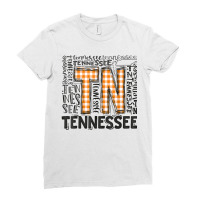 Tennessee State Flag Orange Plaid Tn Ladies Fitted T-shirt | Artistshot