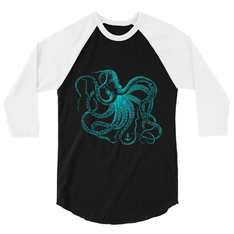 Octopus Cool Vintage Marine Biologist Ocean Sea Life 2 3/4 Sleeve Shirt | Artistshot