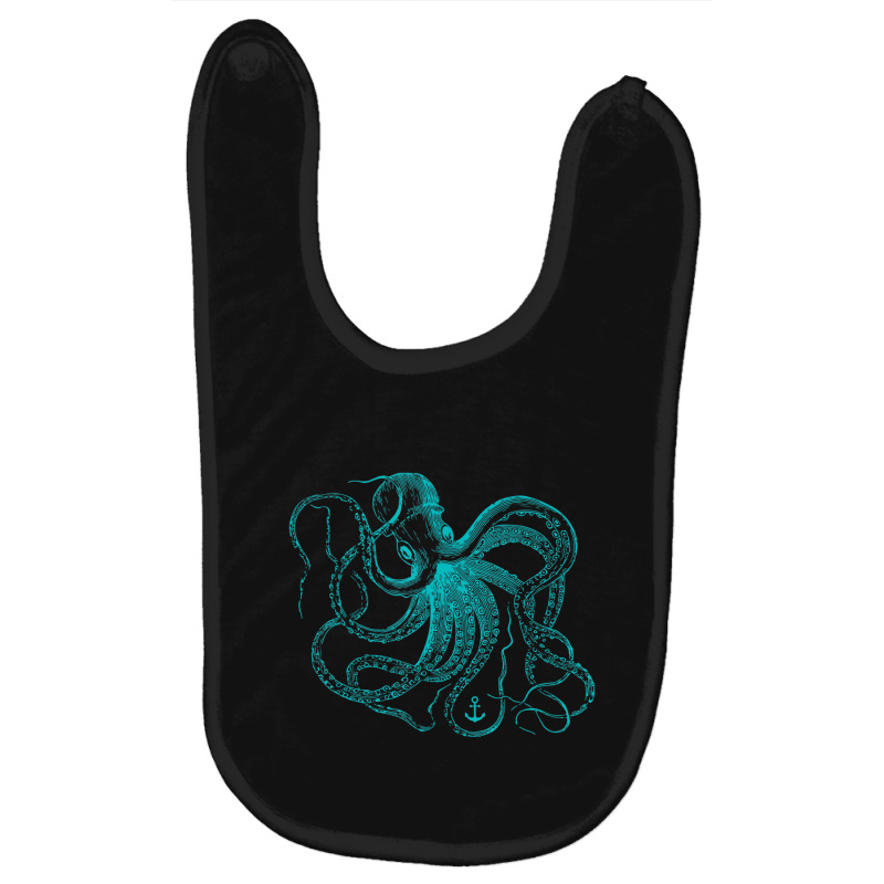 Octopus Cool Vintage Marine Biologist Ocean Sea Life 2 Baby Bibs | Artistshot