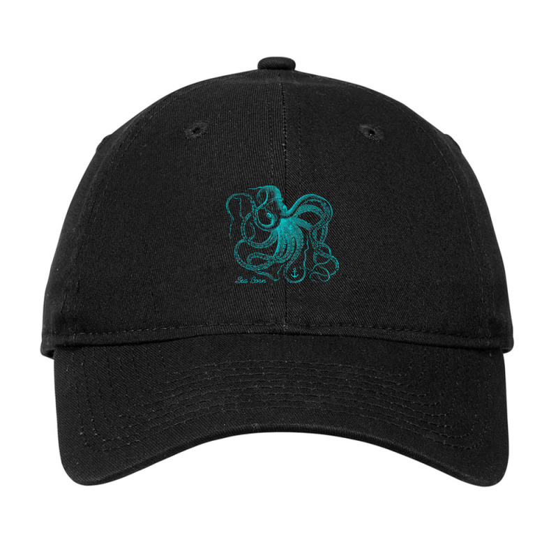 Octopus Cool Vintage Marine Biologist Ocean Sea Life 4 Adjustable Cap | Artistshot