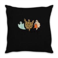 Boo-jee Leopard Funny Halloween Ghost Throw Pillow | Artistshot