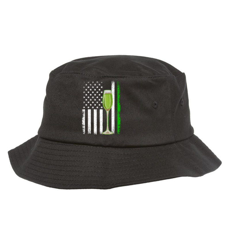 Vintage American Flag Wine St. Patricks Day Bucket Hat by fenderbendable | Artistshot