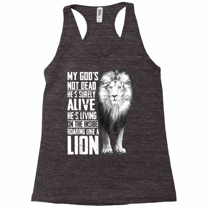 My God's Not Dead He's Surely Alive, Christian Jesus Lion T Shirt Racerback Tank by kleebbi | Artistshot