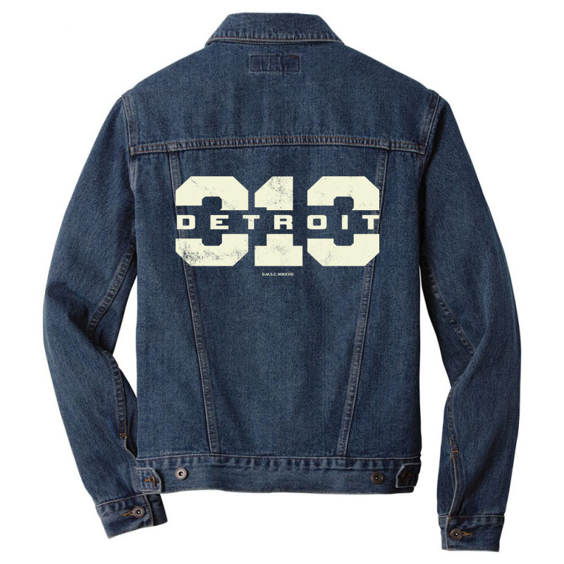 Detroit Michigan 313 Area Code Men Denim Jacket by OrvilleBudiao | Artistshot