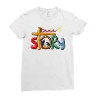 Womens True Story Christmas Nativity Jesus Christian Christmas V Neck Ladies Fitted T-shirt | Artistshot