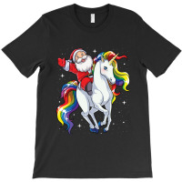 Santa Riding Unicorn T Shirt Christmas Gifts Rainbow Space Xmas Gifts  T-shirt | Artistshot