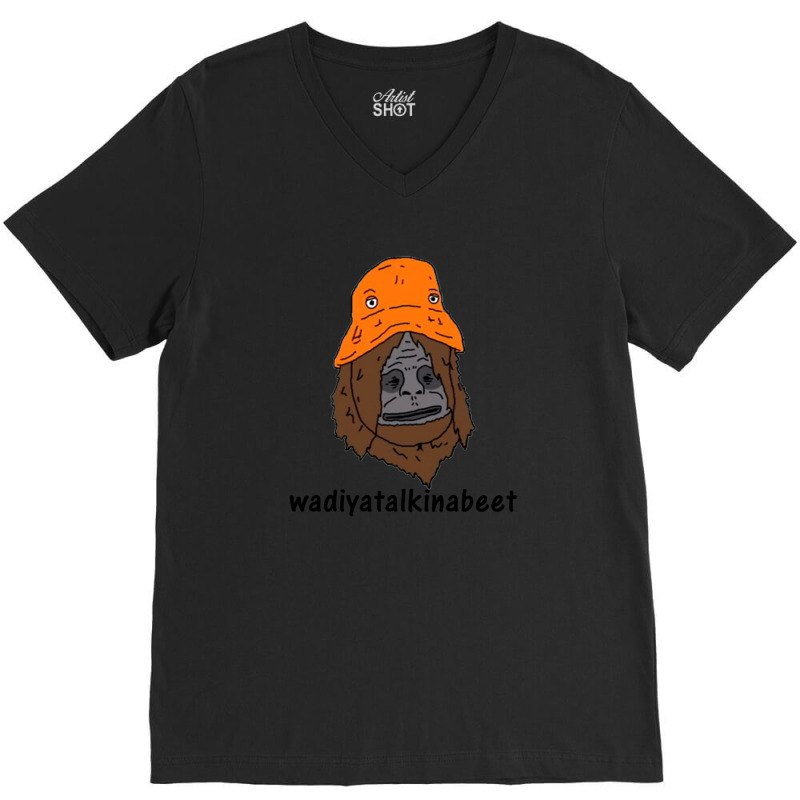 Sassy Wadiyatalkinabeet Orange Hat V-neck Tee | Artistshot